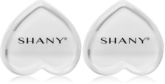 SHANY Stay Jelly Silicone Sponge - Clear & Non-Absorbent Makeup Blending Sponge for Flawless Application with Foundation - HEART (Pack of 2)