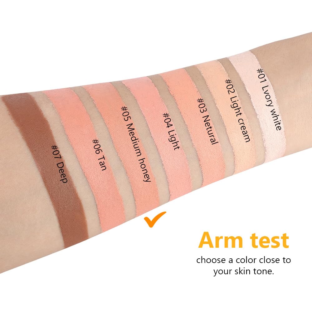 Pot Concealer with Makeup Brush Set,Tattoo Color Correcting Concealer,Full Face Color Correcting Conceal Foundation,Under Eye Concealer Brightener Dark Eye Ring corrector de ojeras (05-MEDIUM HONEY)