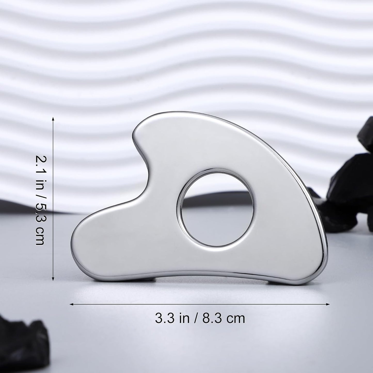 Gua Sha Facial Tool for Face Skincare Stainless Steel Gua Sha Board for Body Tensions Reduce Puffiness Festive Gifts Silver