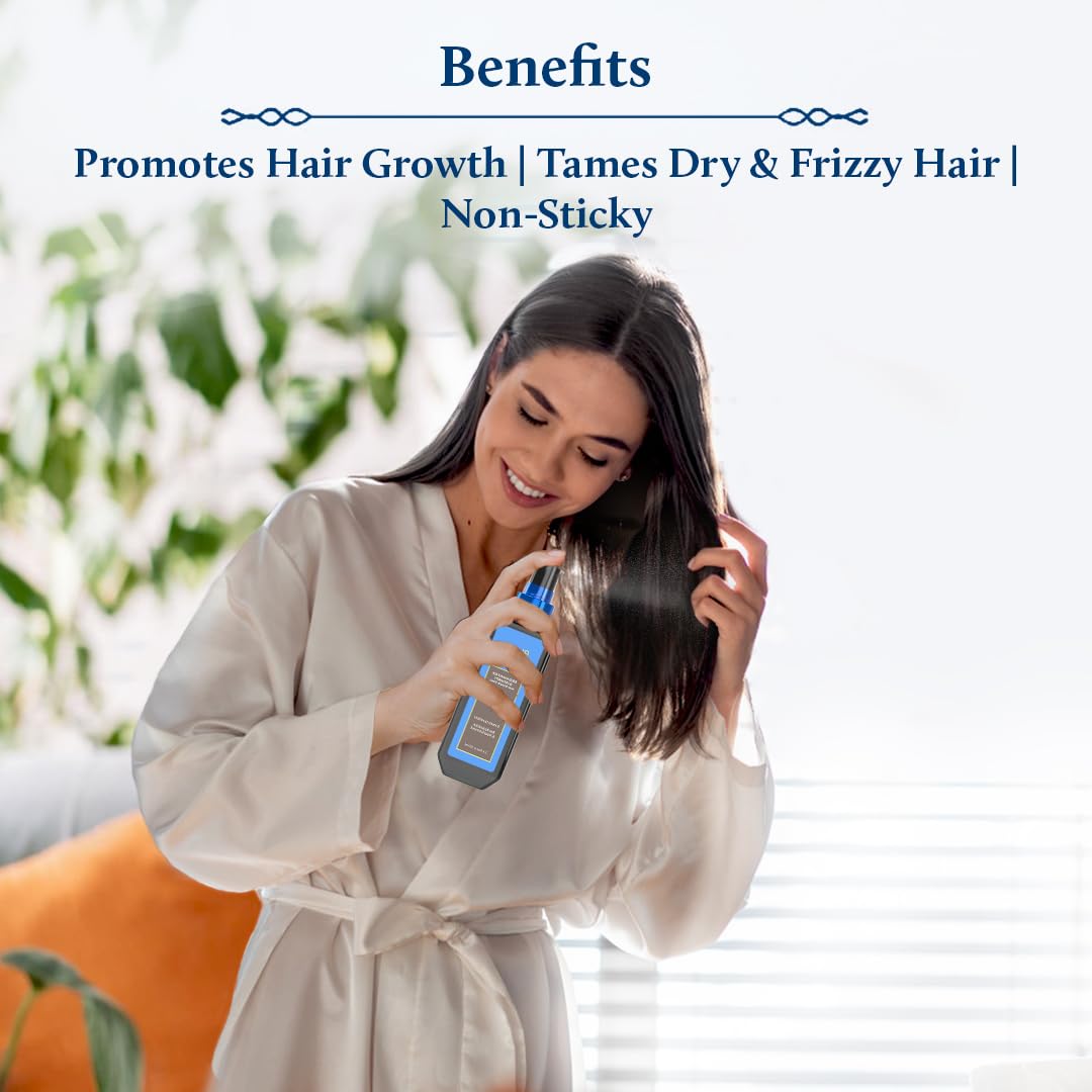 Blue Nectar Hair Growth Serum with Rosemary Oil for Hair Growth | Ayurvedic Hair Tonic Spray (8 Herbs, 3.38 Fl Oz)