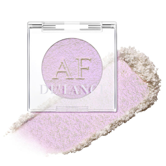 Highlighter Makeup Palette, Long Lasting New Formula, Translucent Purple Shimmer, Sheer White Base, Ideal for Face and Body Contour and Cheek Highlight (#02) Translucent Purple Shimmer