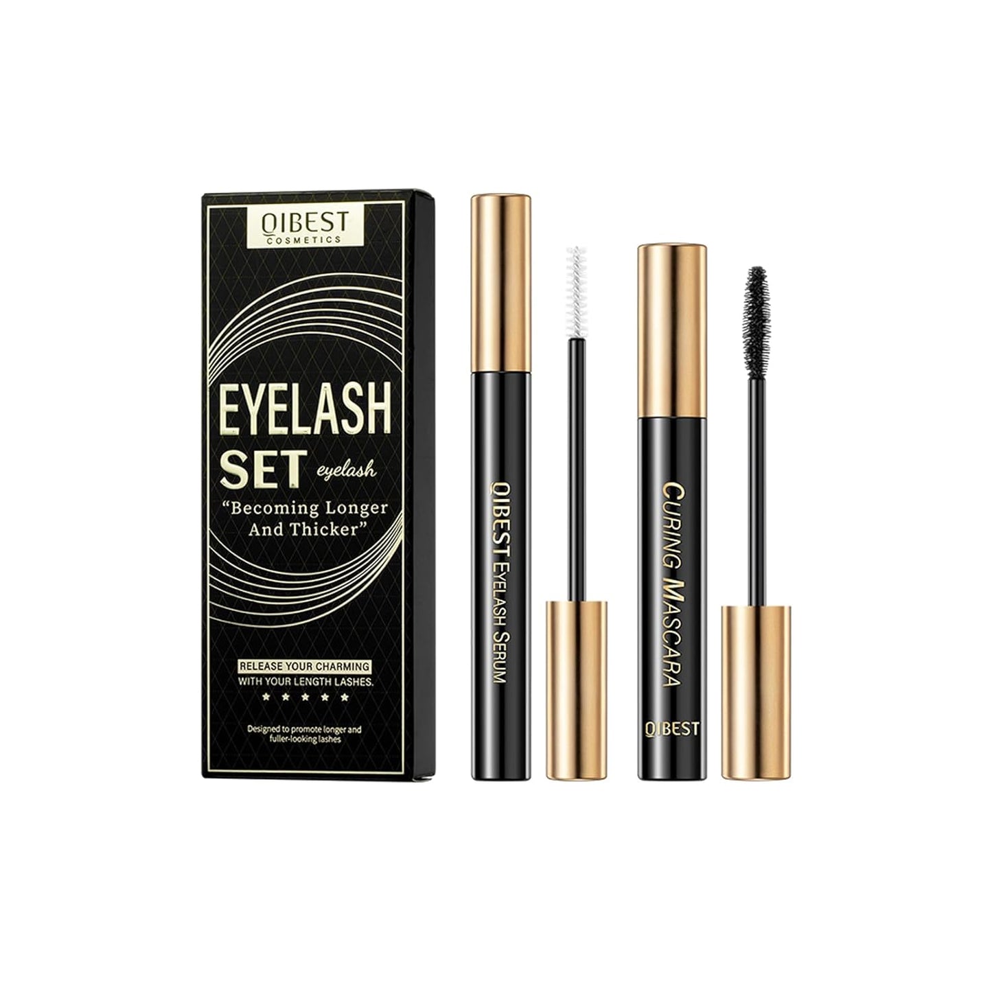Makeup Sets.Lash serum.Mascara.Waterproof Smudgeproof Long Lasting.Gift Kit for Women Girls(2 Pcs Set)