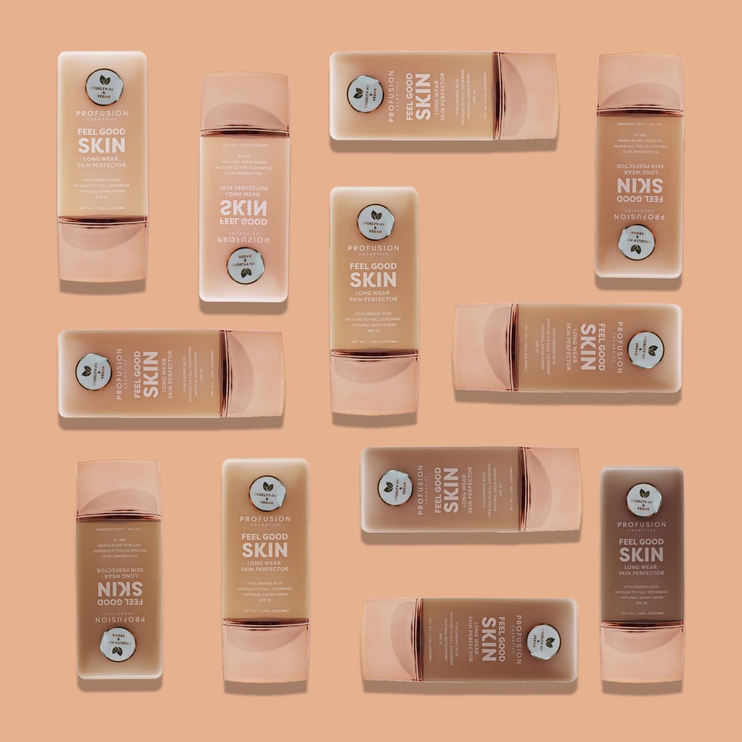 Profusion Cosmetics Lightweight Liquid Foundation for a Flawless and Elegant Radiance, Breathable Makeup for Improves Uneven Skin Tone, Cruelty-Free - Tan 3