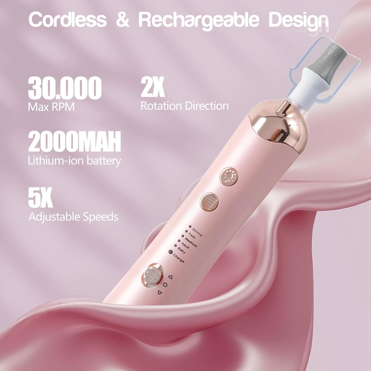 Electric Nail Drill Machine Nail Drill Electric File Nail File Kit for Beginners Acrylic Gel Nails Manicure Pedicure Polishing Shape Tool with 8 Bits Gel Nails and Home Salon Use