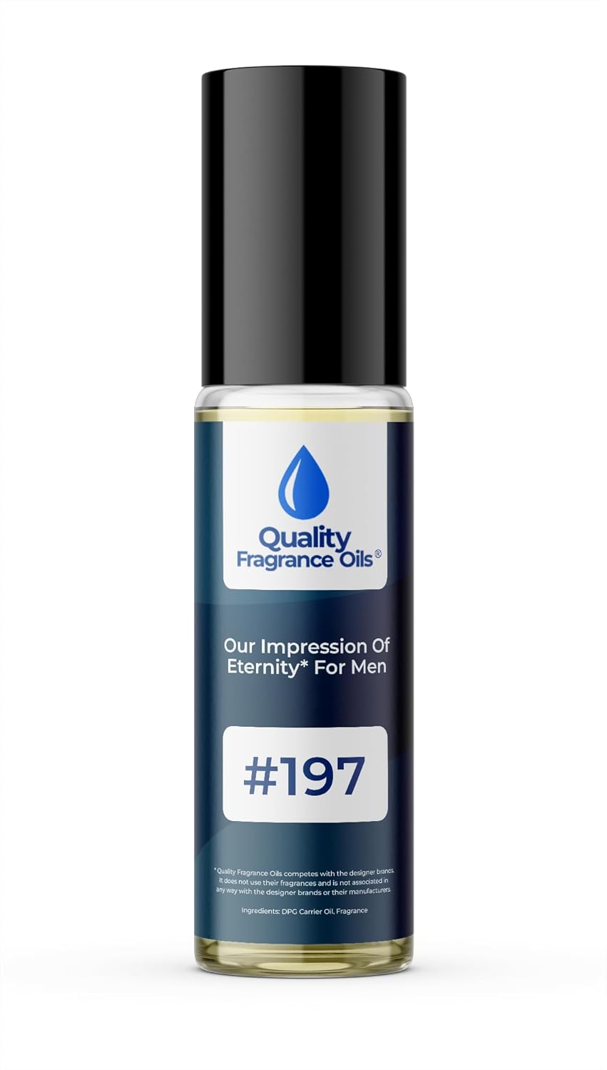 Quality Fragrance Oils' Eternity for Men Impression #197 | Long-Lasting Perfume Oil, Alcohol-Free, Strong Scent, 10ml Roll-On | Affordable Alternative to Designer Fragrances