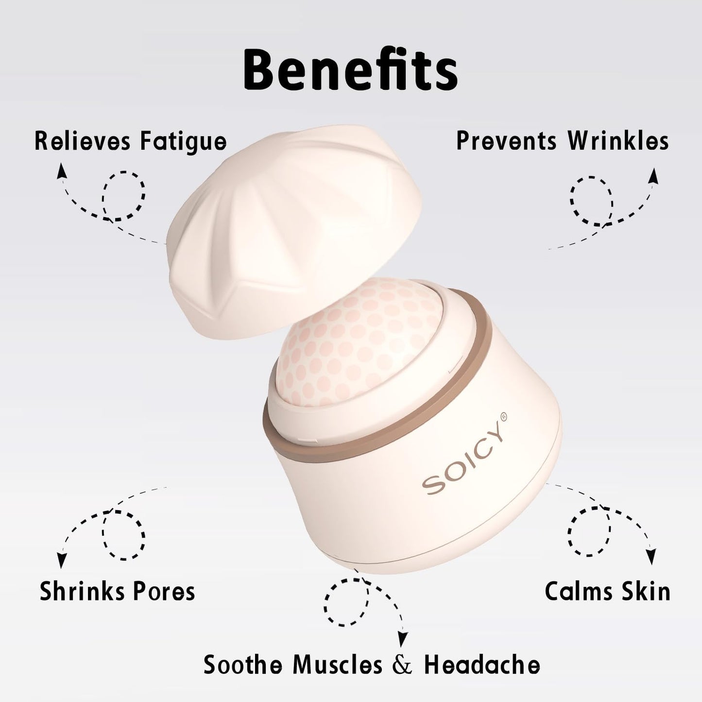 Leeshine Ice Roller Ball for Face and Eyes - Facial Skin Care Tools with a Large Roller and Carry Case Self Care Gift.Men Women (S50-Pink)