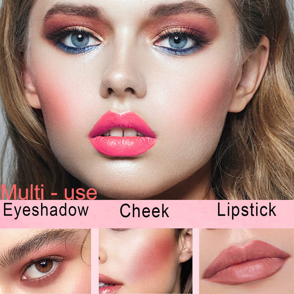 Blush Beauty Wand, Liquid Face Blush Contour Wand with Cushion Applicator, Smooth Cream Blush Wand Natural Matte Finish, Lightweight Blendable Blush Stick Makeup for Cheek,104 Dark Rose