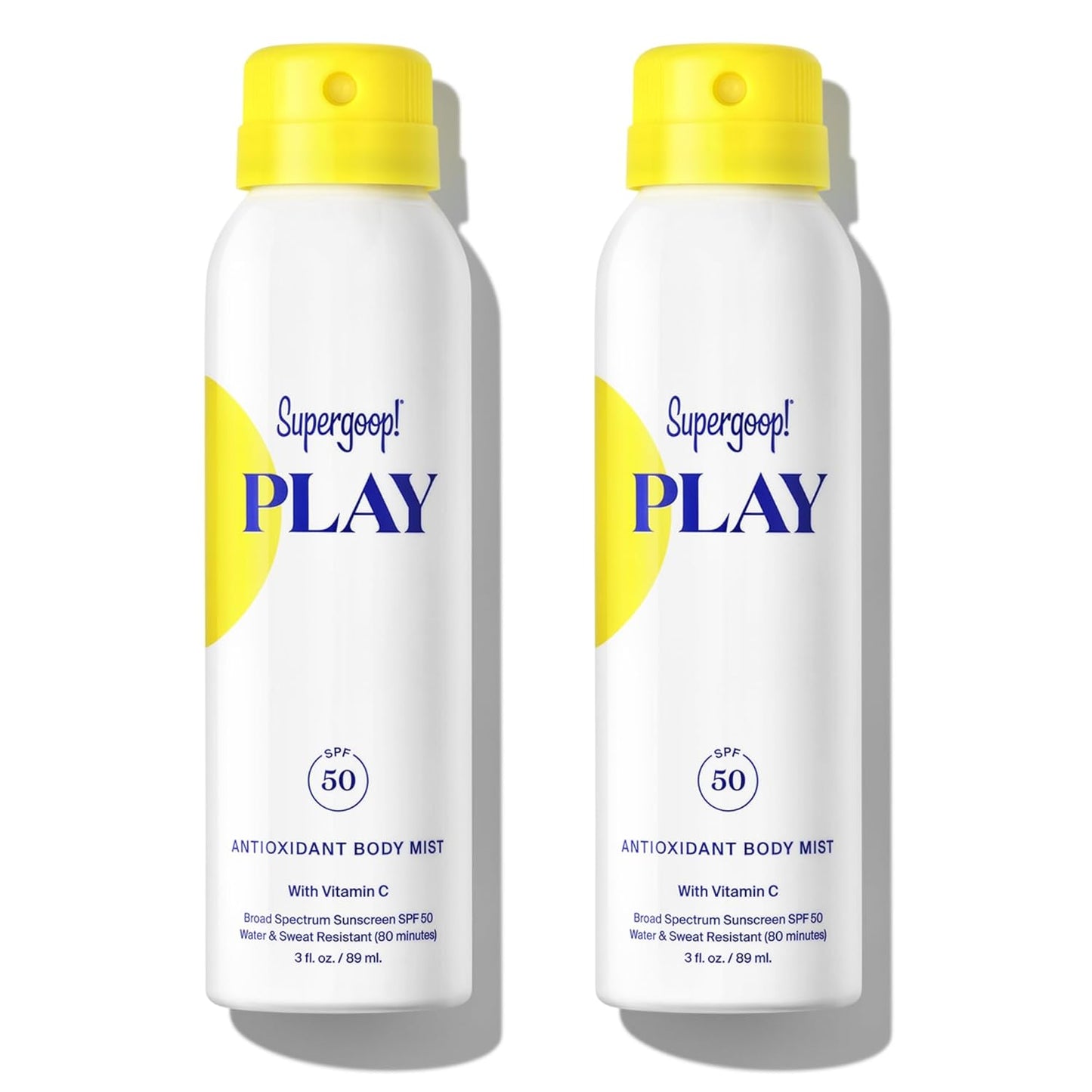 Supergoop! PLAY SPF 50 Antioxidant Body Mist w/Vitamin C - 3 fl oz, 2 Pack - Broad Spectrum Sunscreen Spray - Great for Active Days