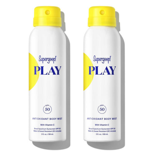 Supergoop! PLAY SPF 50 Antioxidant Body Mist w/Vitamin C - 3 fl oz, 2 Pack - Broad Spectrum Sunscreen Spray - Great for Active Days
