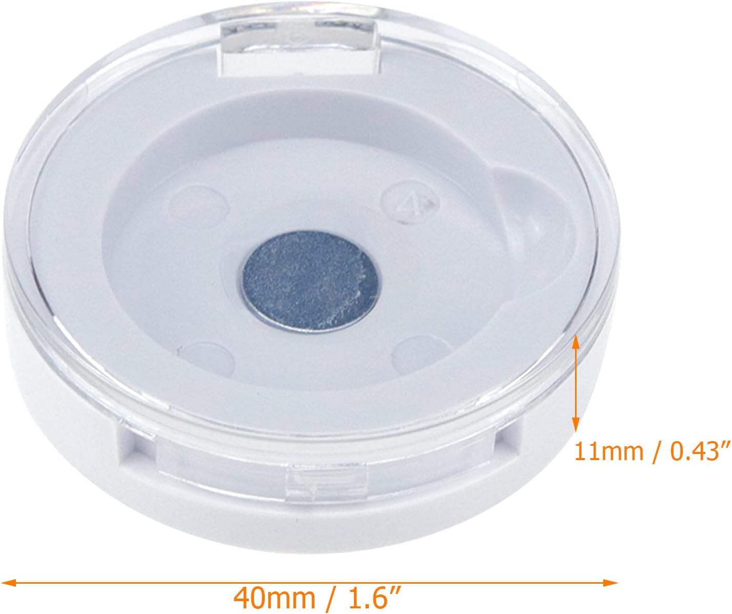 4 Pack Empty Eyeshadow Holder Case Round Magnetic Makeup Eyeshadow Lipstick Palette Container For Travel Sample DIY - White