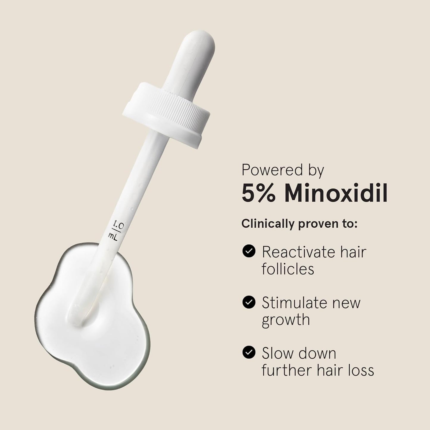 Keeps Extra Strength Minoxidil for Men Topical Hair Growth Serum, 5% Solution Hair Loss Treatment - 3 Month Supply (3 x 2oz Bottles with Dropper) - Slows Hair Loss & Promotes Thicker Hair Regrowth