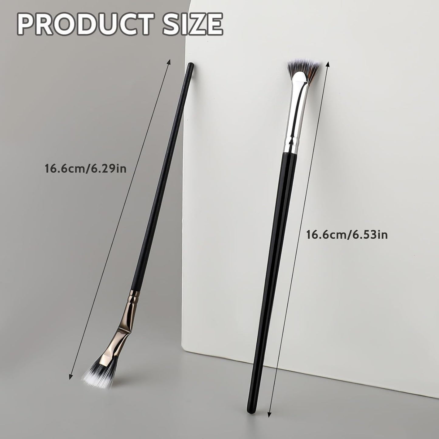 2Pcs Folding Angle Scalloped Lash Brush Multifunctional Fan Shaped Lashes Wand New Angled Eyelash Brush Separator Mascara Brushes Makeup Tool for Upper Lower Eyelash Lifted Eye Shadow Eyebrow