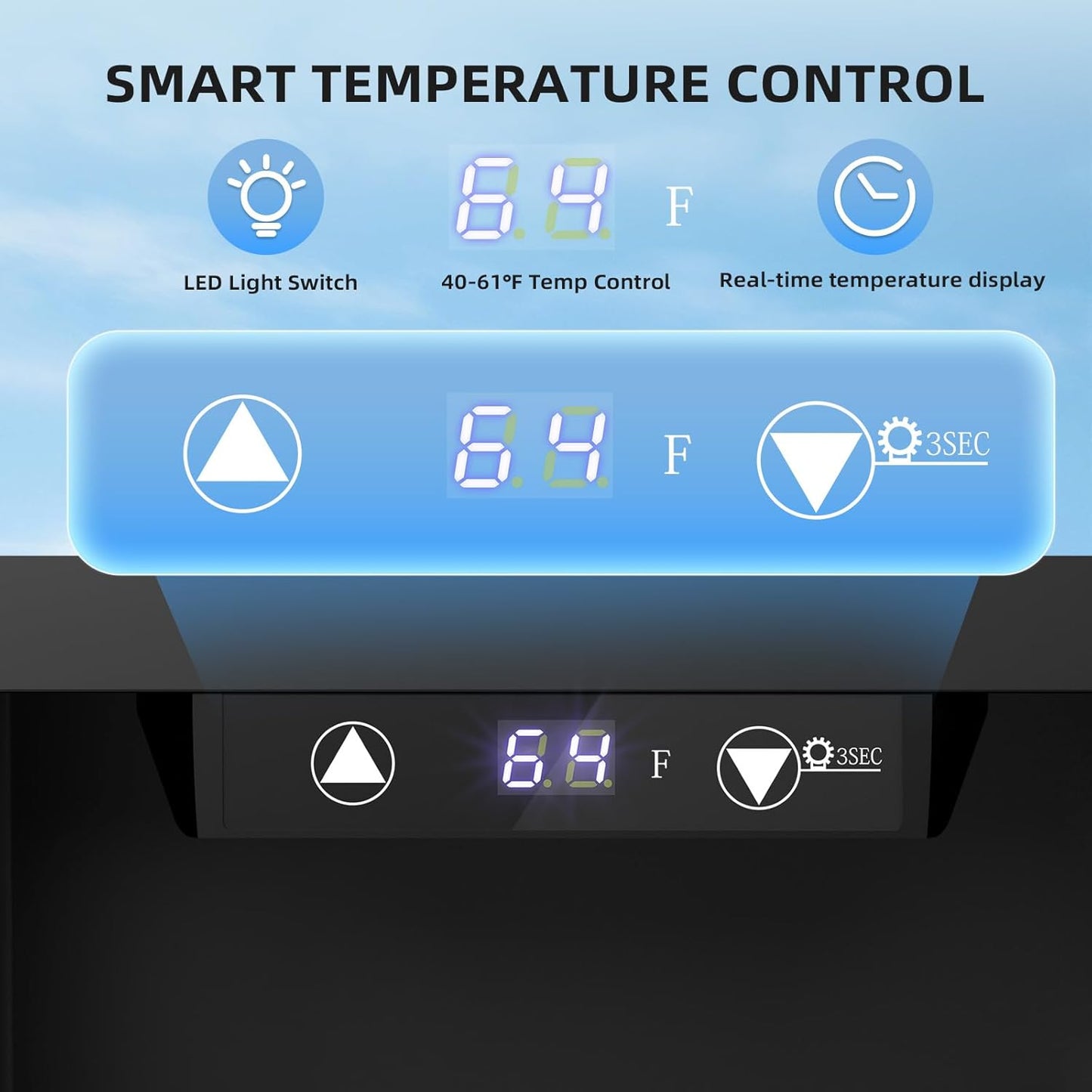 Antarctic Star 18L Beverage Refrigerator Cooler 24Can, Mini Fridge with Quiet Compressor, LED Light,Freestanding Small Fridge with Electronic Temperature Control for Home and Bar(40-61 ℉)