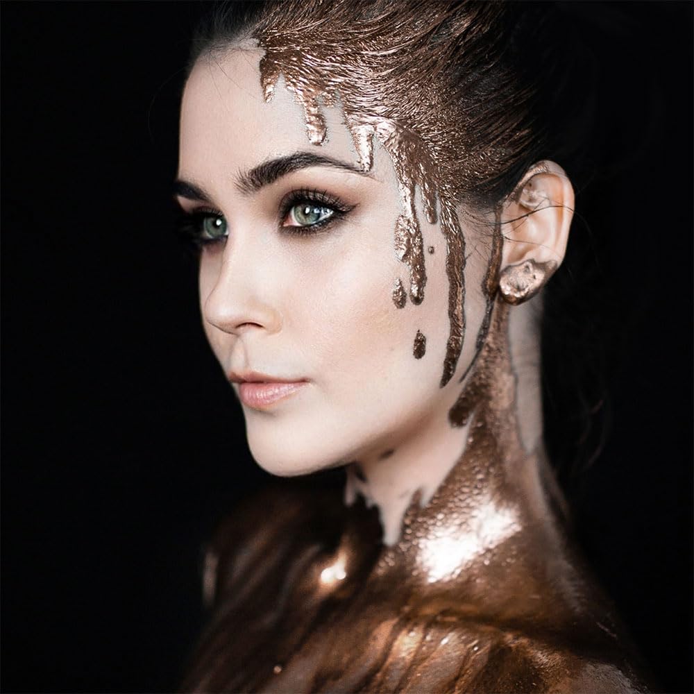 Mehron Makeup Metallic Powder (.17 oz) with Mixing Liquid (1 oz) (BRONZE)