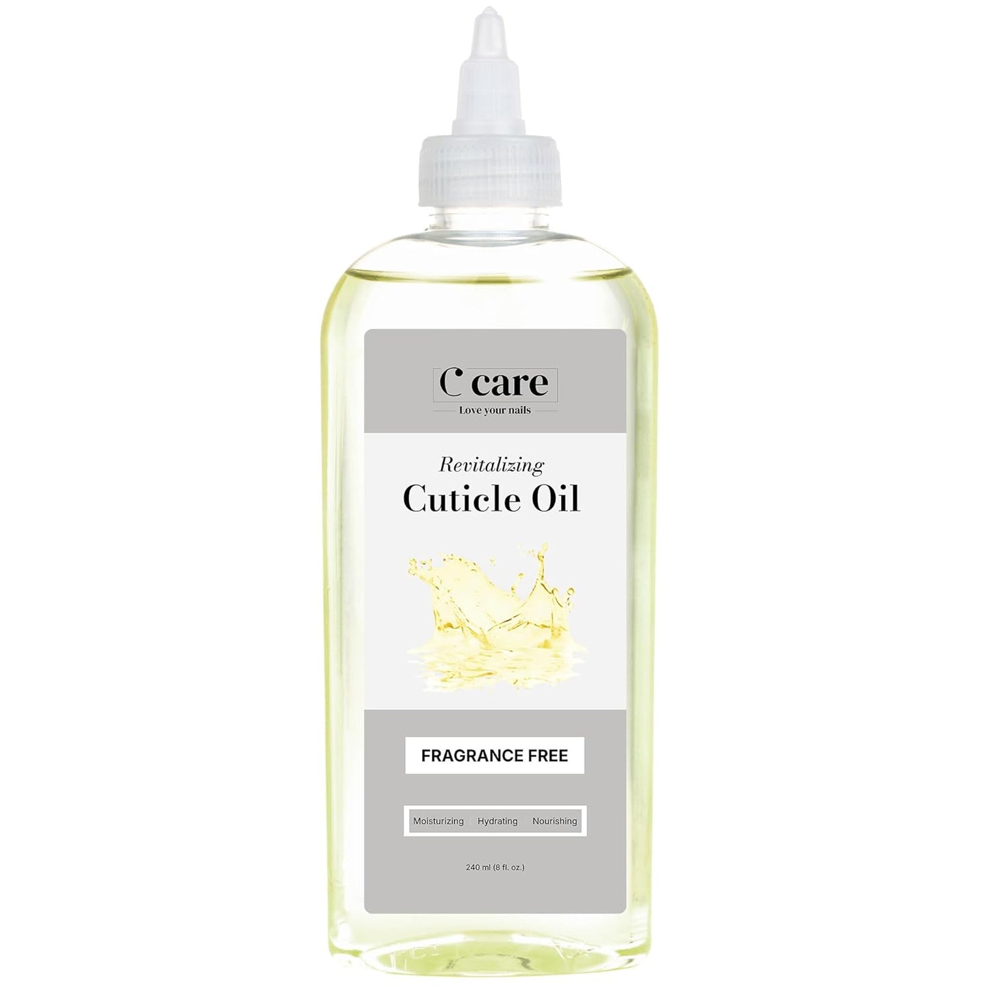 C CARE Fragrance-Free Cuticle Oil For Nails - Repairs Cuticles Overnight - Moisturizes and Strengthens Nails and Cuticles - 8 oz
