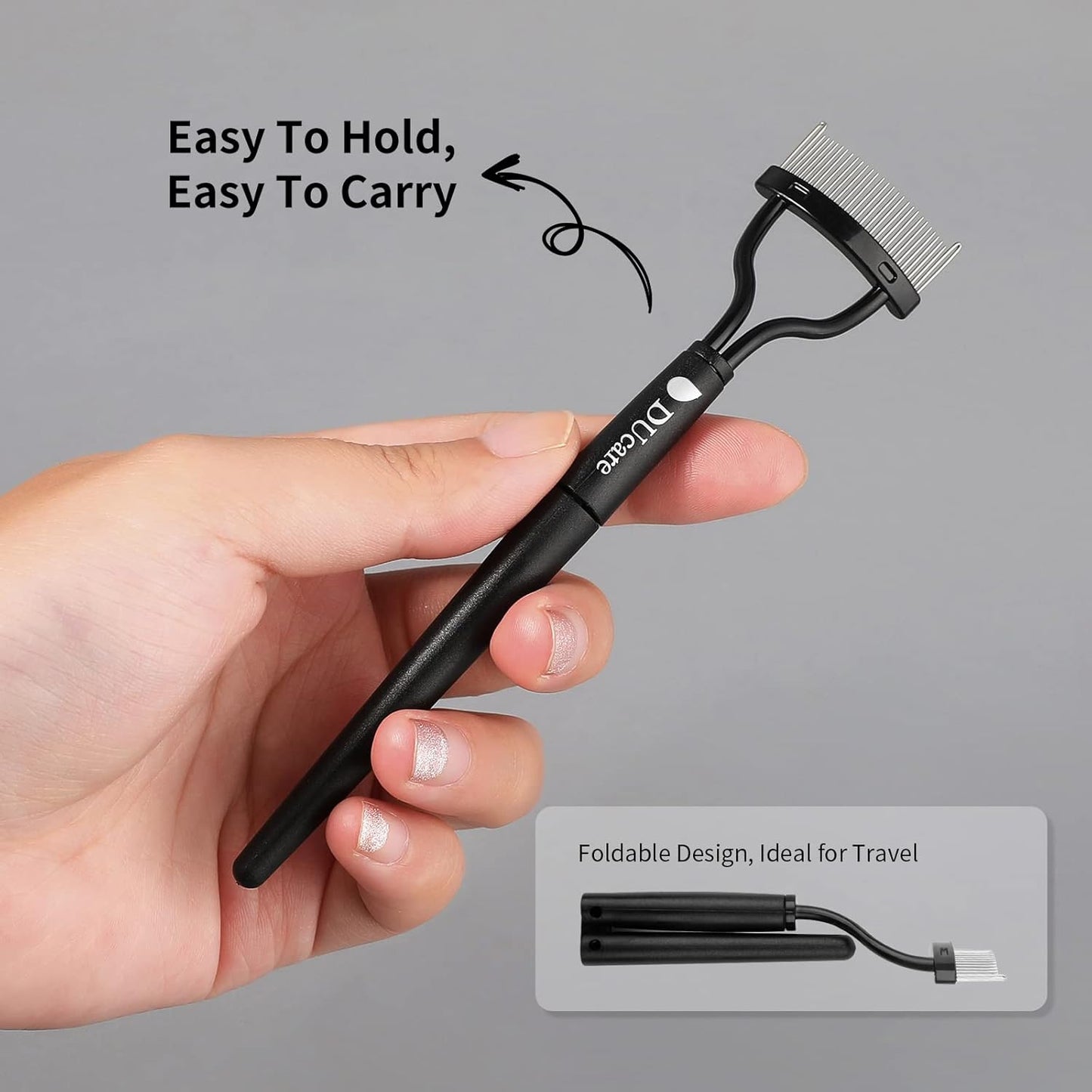 Eyelash Comb Eyebrow Brush DUcare Eyelash Separator Mascara Applicator Eyelash Definer With Comb Cover Arc Designed Cosmetic Brushes Tool Black