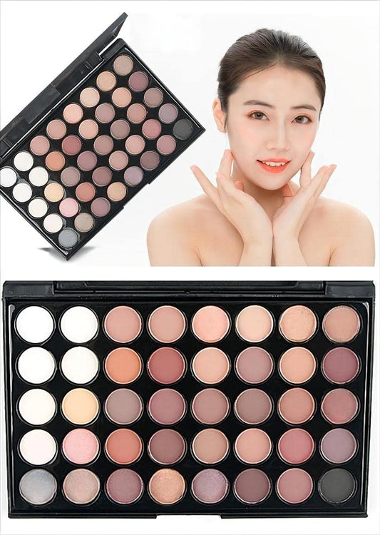 40 color Highly Pigmented Eye Makeup Palette, Matte Shimmer Metallic Eyeshadow Pallet Long Lasting Blendable Natural Colors Make Up Eye Shadows Cosmetics Gift Kit (E01)