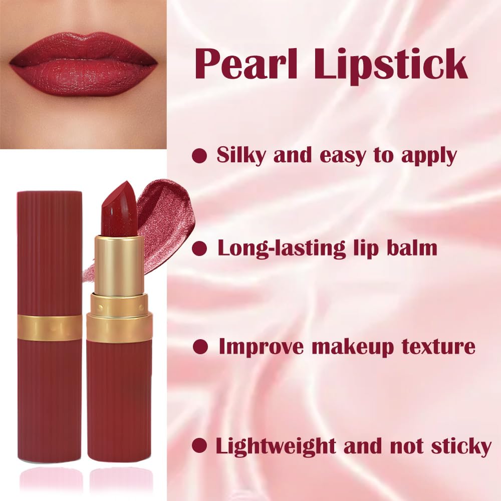 Plum Metallic Lipstick for Women,Lightweight Shimmer Frosted Lipstick,Glitter Lip Gloss Stain Long Lasting Waterproof Smudge Proof 24 Hour Full Coverage Lip Makeup,Vegan