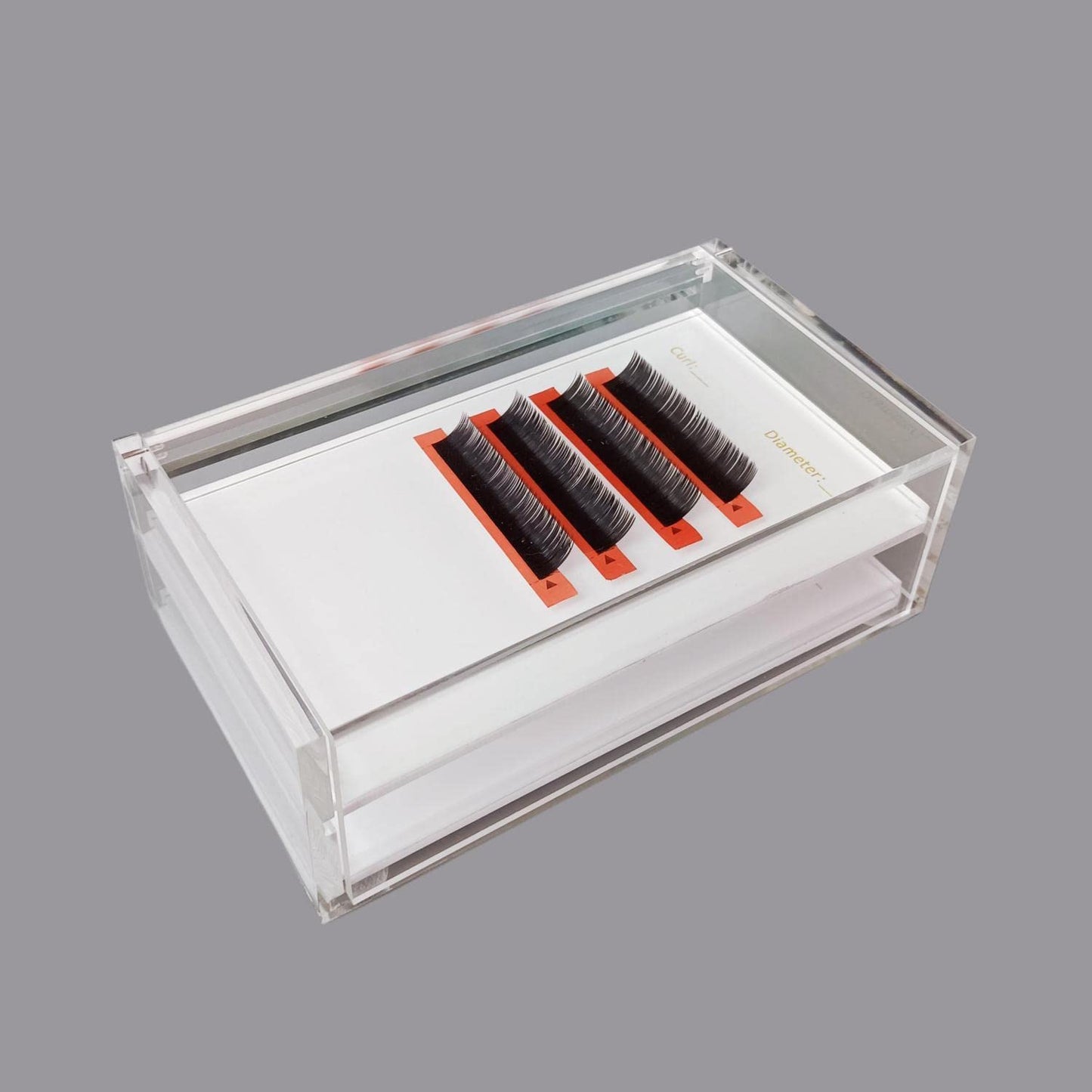 Two Layers Eyelash Grafting Pallet with Cover, Dust-proof Acrylic Lash Tile holder, Eyelash Extensions Storage Gasket Pads 2 Tiers for Beginners Beauty Artist Salon (White)