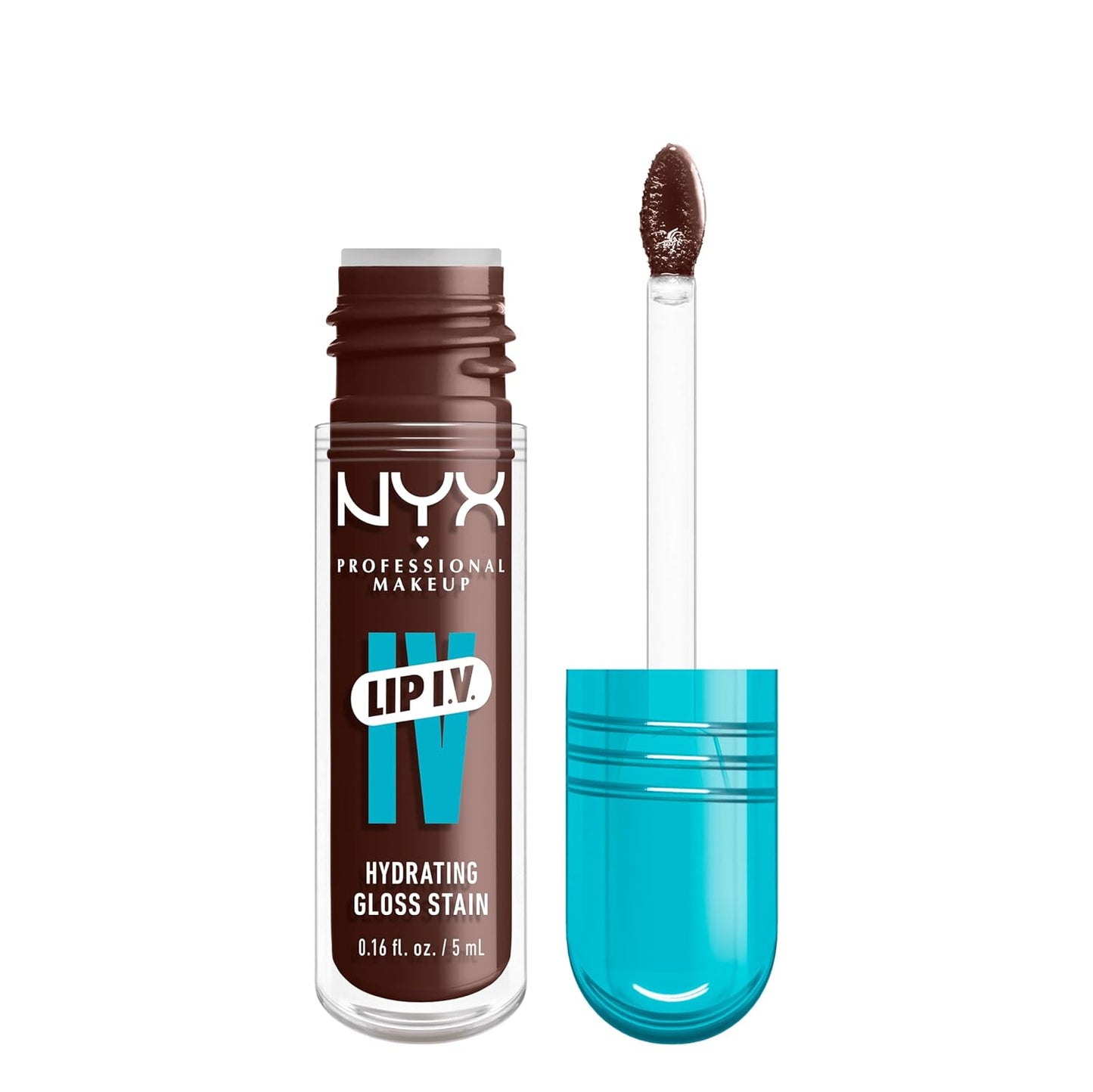 NYX PROFESSIONAL MAKEUP Lip IV Hydrating Glossy Lip Stain with 12HR Hydration - Espresso Soak (Brown)