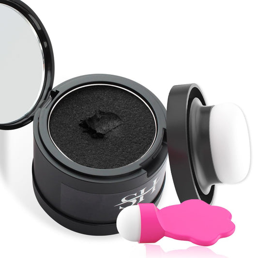 Gowwim Hairline Powder 2.0, Waterproof and Sweatproof Root Touch up Hair Color Temporary Grey Hair Coverage Touch up Hairline Powder for Women & Men Black