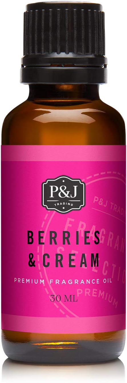 P&J Trading Fragrance Oil | Berries & Cream Oil 30ml - Candle Scents for Candle Making, Freshie Scents, Soap Making Supplies, Diffuser Oil Scents
