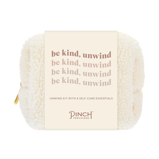 Pinch Provisions Be Kind UnWind Kit, Includes 8 Luxury Self Care and Spa Beauty Essentials, Perfect for Birthday Present, Self-Care Nights, Bachelorette, Christmas or Slumber Party Gift