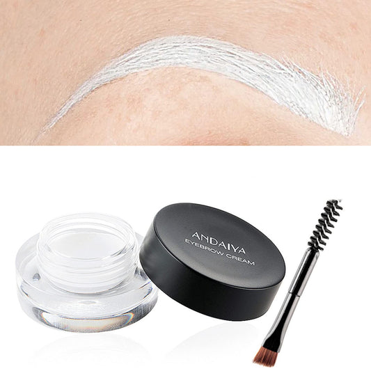 MAEPEOR 12 Colors Eyebrow Pomade - Full-pigmented, Long Lasting Waterproof Eyebrow Cream Gel Filling & Shaping Tinted Enhancers with Brush for Daily or Cosplay (05 White Out)