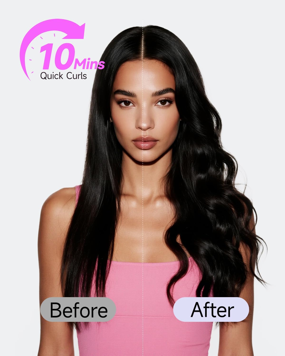 Automatic Hair Curler, 1 1/4 Inch Rotating Curling Iron with 3 Temp, 500 Million Ionic, 2-Way Rotation,10S Fast Heating, Anti-Scald, Anti-Tangle Rotating Curling Wand for Long Hair