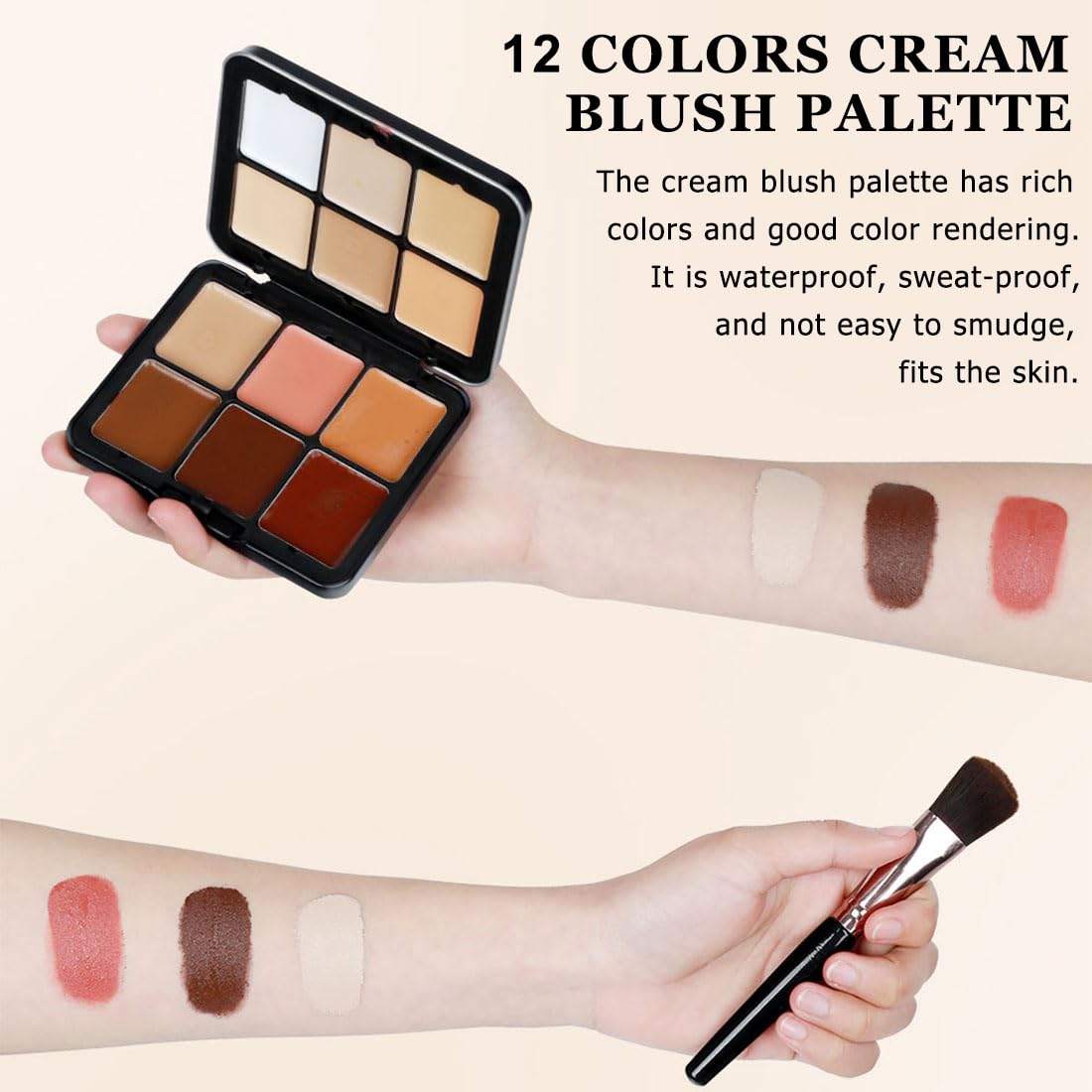 12 Colors Cream Concealer Palette, Long Lasting Full Coverage Correcting Concealer Palette Foundation Camouflage Makeup Contour Palette for or Under Eye Dark Circles, Acne Marks, Facial Spots