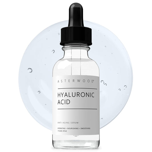 Asterwood Hyaluronic Acid Serum for Face - Plumping, Anti-Aging, Hydrating - Fragrance-Free - 1 Fl Oz