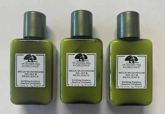 Origins Dr. Weil Mega-Mushroom Relief and Resilience Fortifying Emulsion 1 oz Set of 3