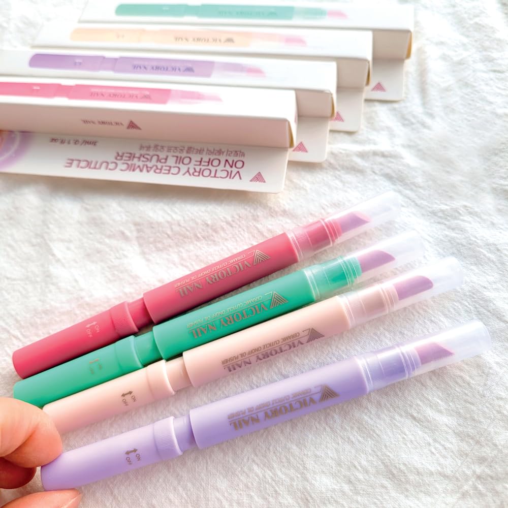 1PCS Ceramic Cuticle On/Off Oil Pusher Cuticle Pusher (Ivory)