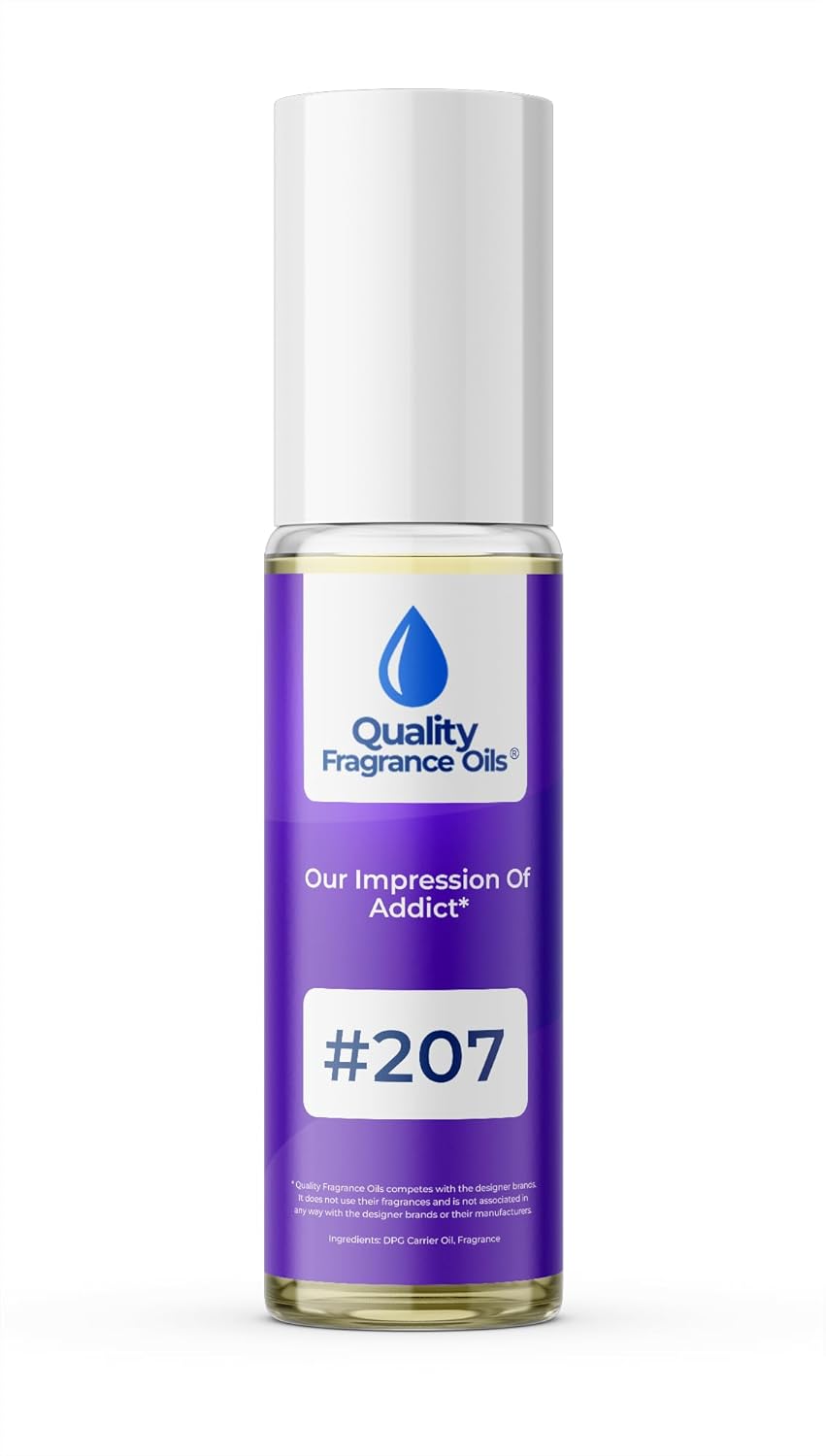 Quality Fragrance Oils' Addict for Women Impression #207 | Long-Lasting Perfume Oil, Alcohol-Free, Strong Scent, 10ml Roll-On | Affordable Alternative to Designer Fragrances