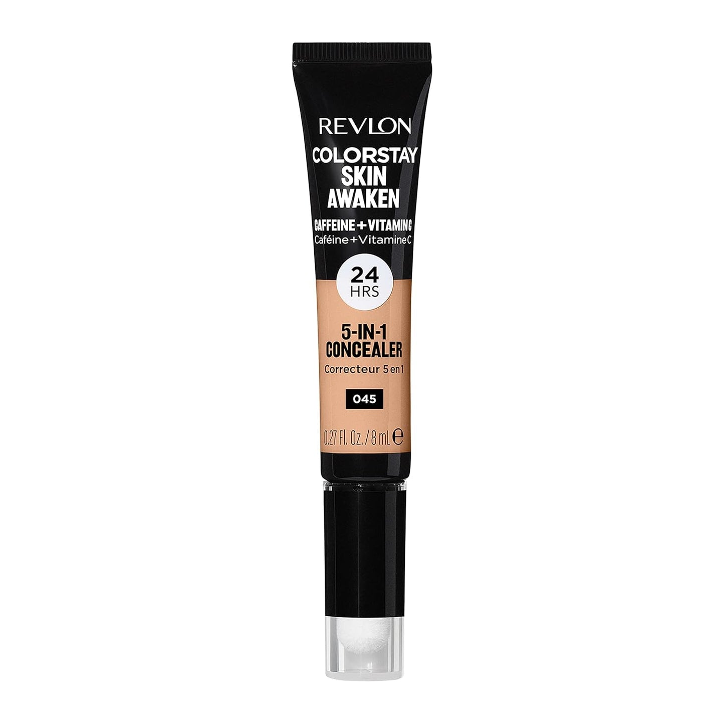Revlon ColorStay Skin Awaken 5-in-1 Concealer, Lightweight, Creamy Longlasting Face Makeup with Caffeine & Vitamin C, For Imperfections, Dark Circles & Redness, 045 Honey, 0.27 fl oz