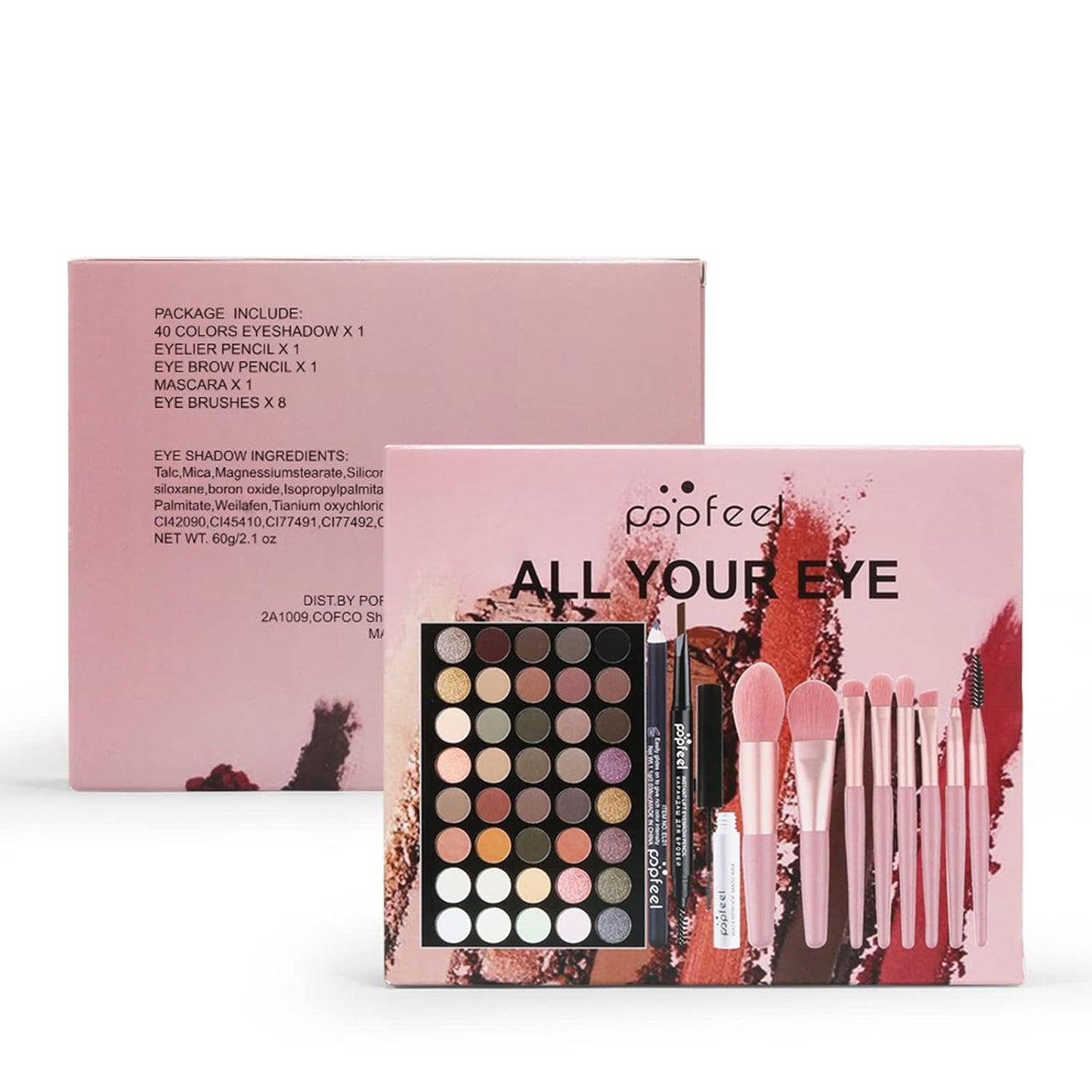 Makeup Kit for Women, Eyeshadow Makeup Gift Set for Teen Girls, Eyebrow Eye Shadow Makeup Kit with 40 Colors Eyeshadow Palette, Mascara, Eyeliner, Eye Brow Pencil, Eye Brush