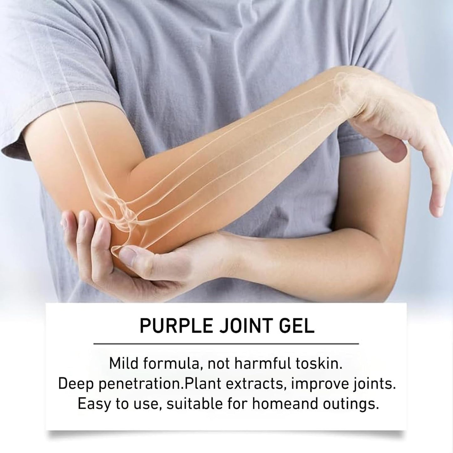 2 PCS Soothing Relief Massage Gel, Joint Gel Purple Gel Cooling Soothing Knees, Lumbar, Neck, Back, Shoulders, Hands, and Feet