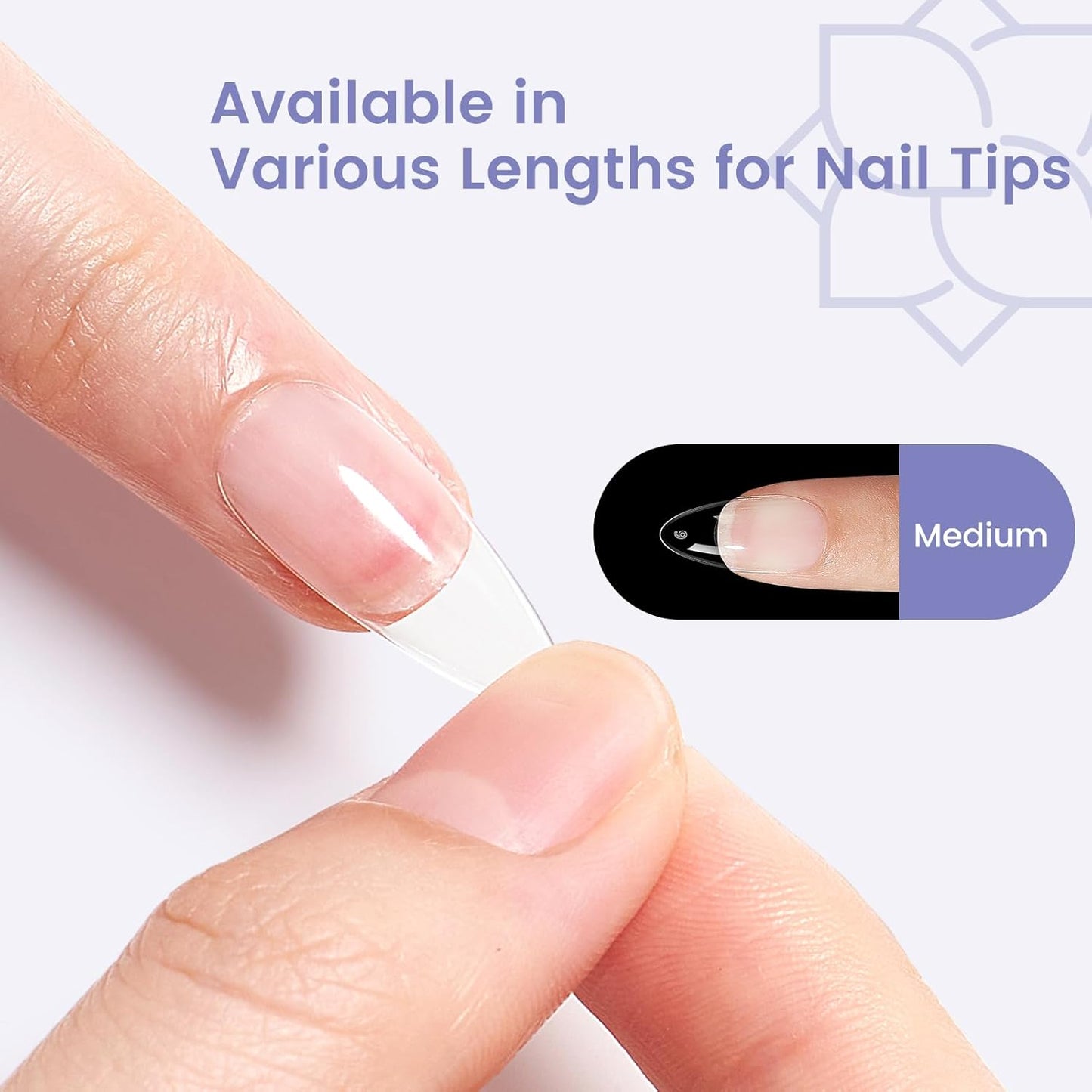 Medium Stiletto Nail Tips: 240Pcs Full Cover Stiletto Press On Nails, 12Sizes Pre-shaped Soft Gel Nails Clear Fake False Nails For Nail Extensions Home Nail Art Salon