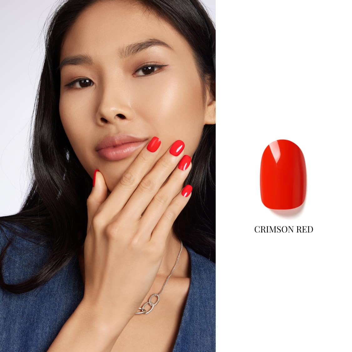 NAILOG One Step Red Gel Nail Polish 12ml Top Coat Color Gel Base 3-In-1 Formula Soak Off UV Gel Polish for Home DIY & Gifting | Crimson Red