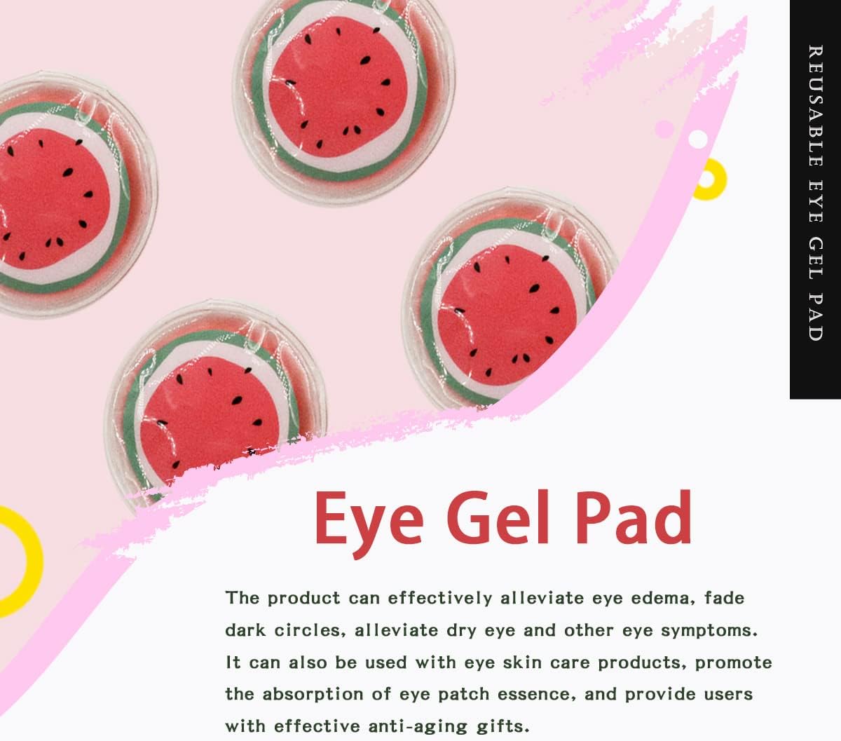 Reusable Eye Gel Pad, Eye Cream Ice Bag, Gel Eye Mask, Alleviate Eye Fatigue, Cool Eye Mask, Hot Compress and Cold Compress, Used for Eye Strain, Smooth Fine Lines and Eye Recovery Surgery (4 pcs)