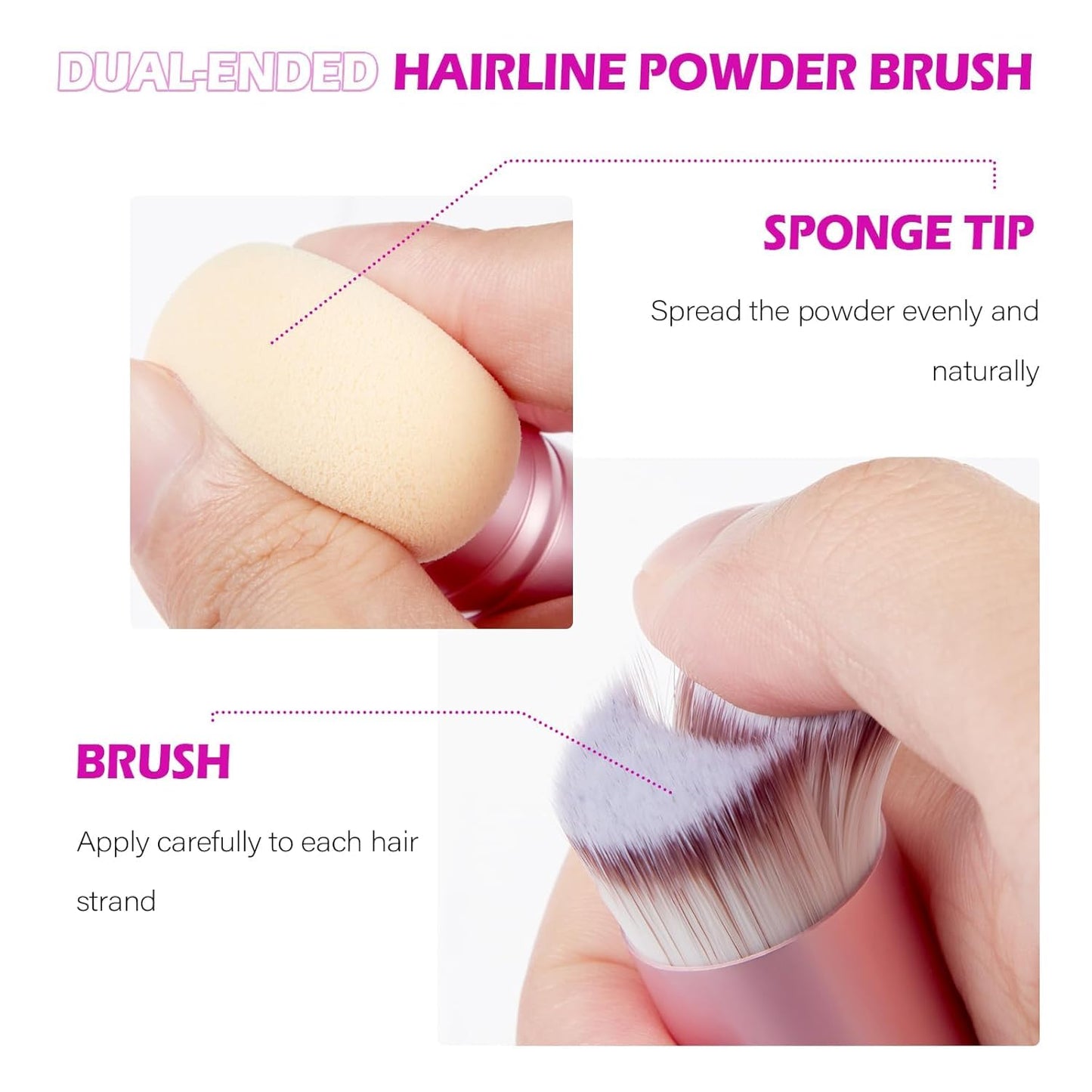 Acomler Root Touch Up Hair Color, Talc-Free Hairline Powder for Thinning, Root Touch Up Instantly Gray Hair Cover Up, Hair Powder for Women Men, Includes Makeup Brush (White, 0.42oz)