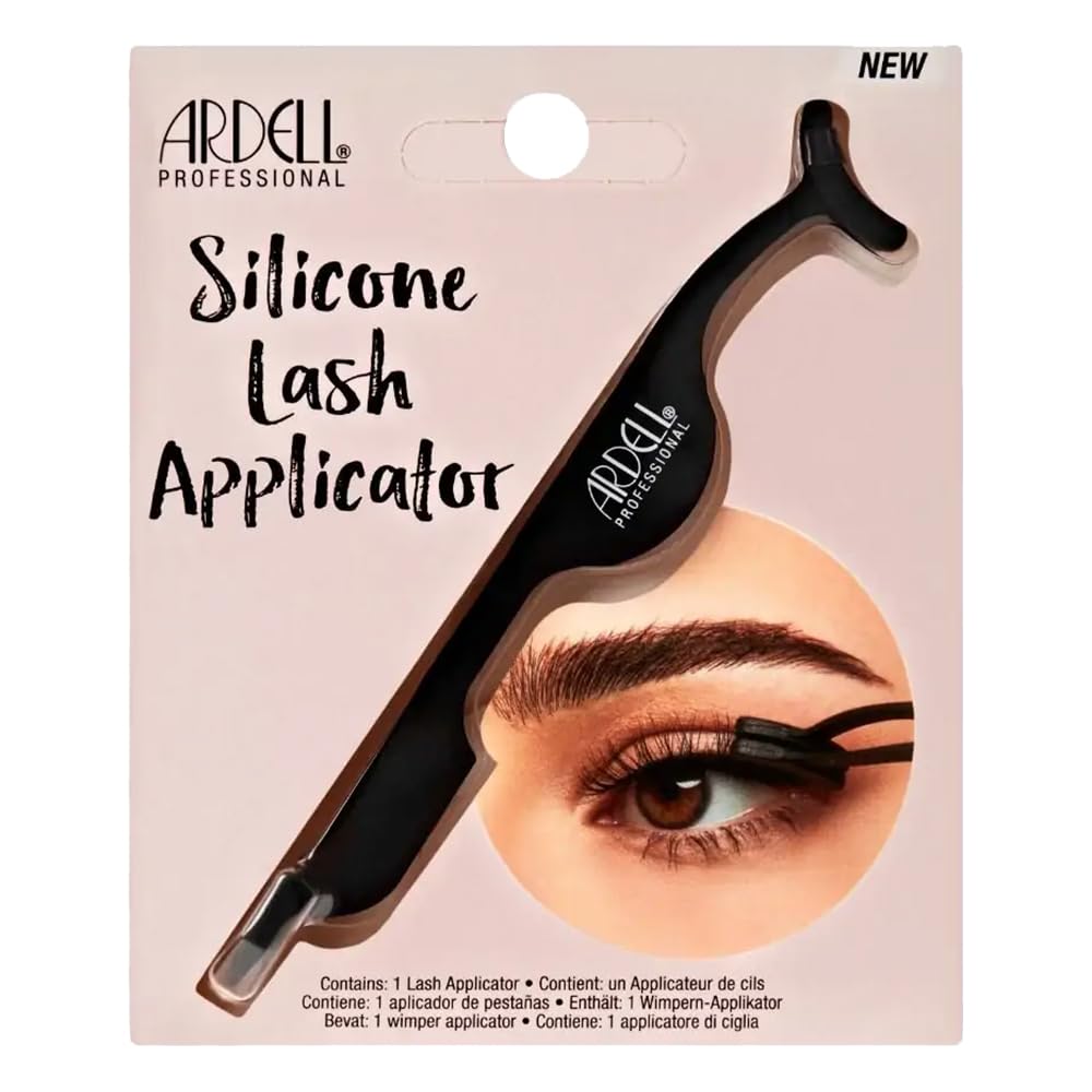 Ardell Silicone Lash Applicator Tool, Eyelash Tweezers for Lash Cluster, Strip Lashes Application, Soft Grip & Durable Design, Black