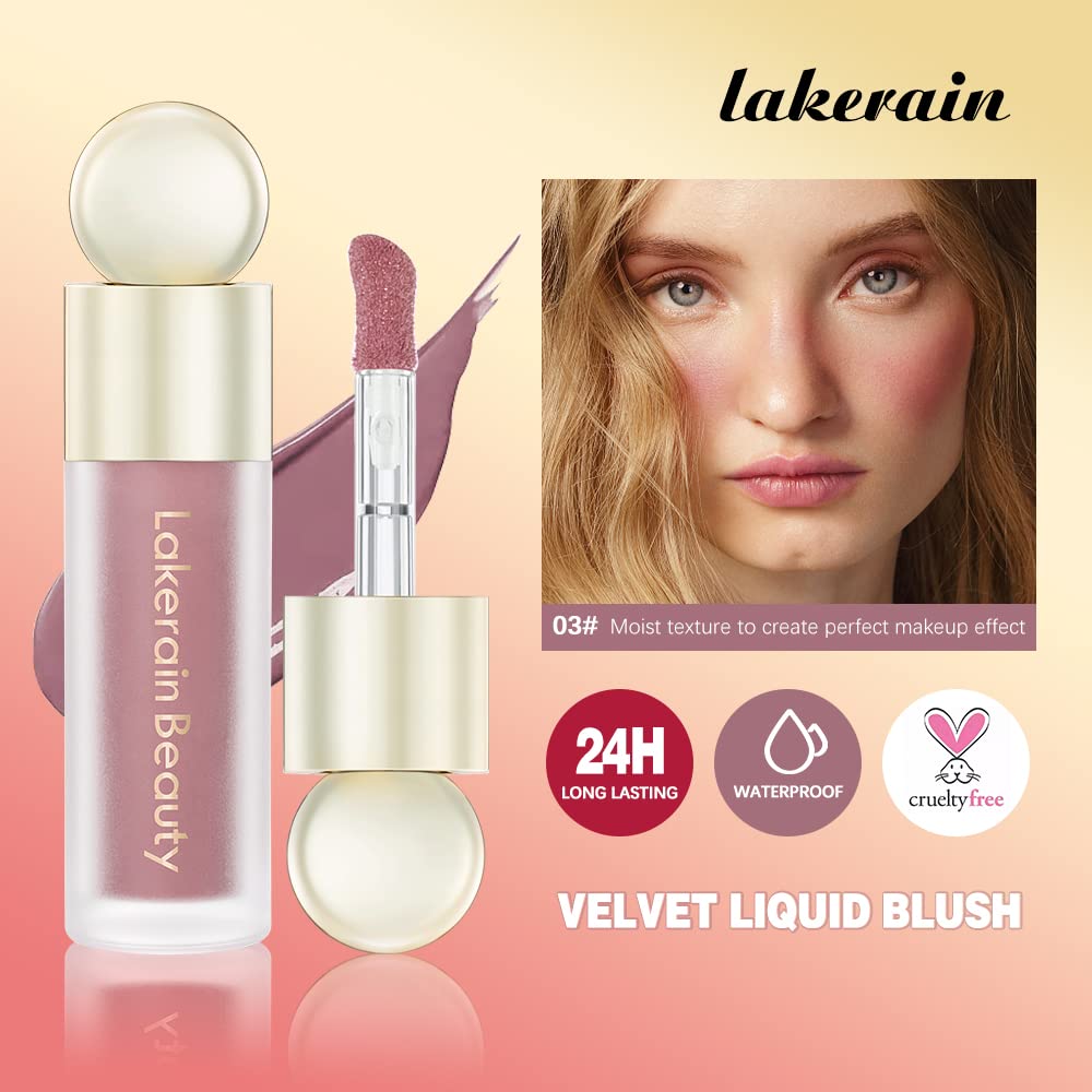 Liquid Blush For Cheeks, Soft Velvet Cream Blush Face Blush Makeup, Pink Blush Red Blush Skin Tint, Natural-Looking Matte Finish Makeup Blush Stick, Waterproof&Long Lasting Dewy Cheek Tint, Moisturizing&Lightweight Blendable Feel Blush Makeup (4#)