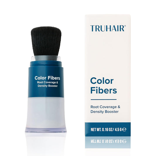 TRUHAIR Color Fibers Root Coverage & Density Booster | Quick-Apply Root Touch Up Hair Color | Natural Color Matching, Hair Cover up to Color Gray Roots - 11 Hair Colors Available (Gray)