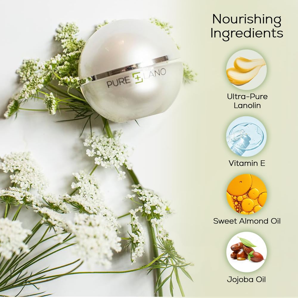 Balm for Lips – Intensive Lanolin Balm for Cracked & Chapped Lips – Soft-Sheen Hydration in a Travel-Friendly Sphere