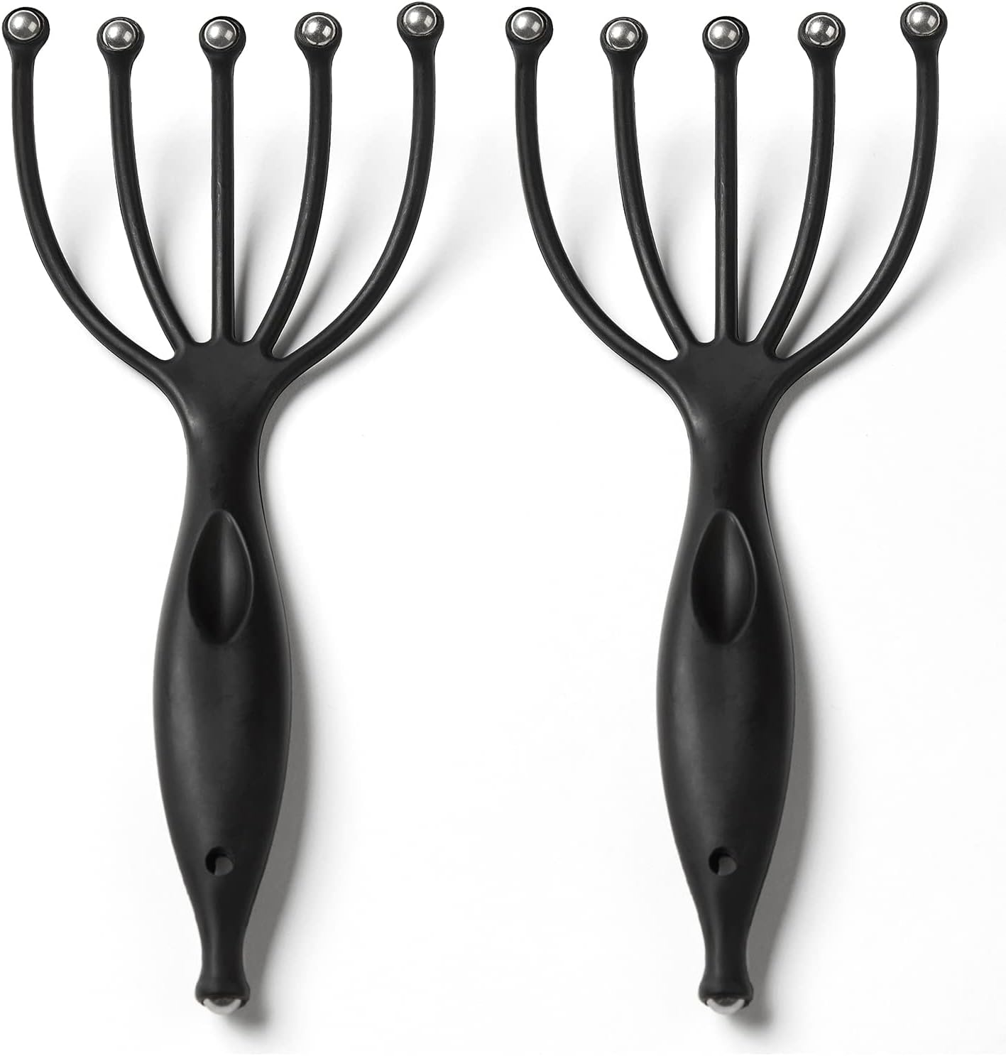 Head Massager,Protable Handheld SPA Scalp Massage Tool for Deep Relaxation & Stress Reduction Wet and Dry in The Office Home SPA (2-Pack) (Black Black)