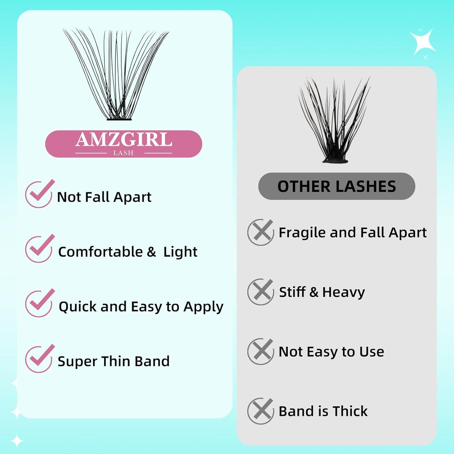 Lash Clusters Wispy 280PCS Eyelash Extension 40D Cluster Lashes Individual Lashes DIY Lash Extension Natural Look Cluster Eyelash Extensions Soft False Eyelashes at Home for Beginners(12mm)