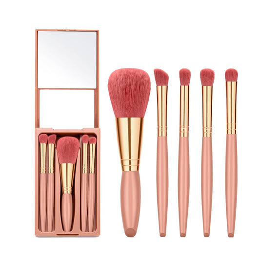 Travel Makeup Brush Set, travel make up brushes sets mini eye shadow kits small size eyeshadow case eyes makup brushed makeuo soft brushs basic cosmetic profesional tools (Bean Sand)