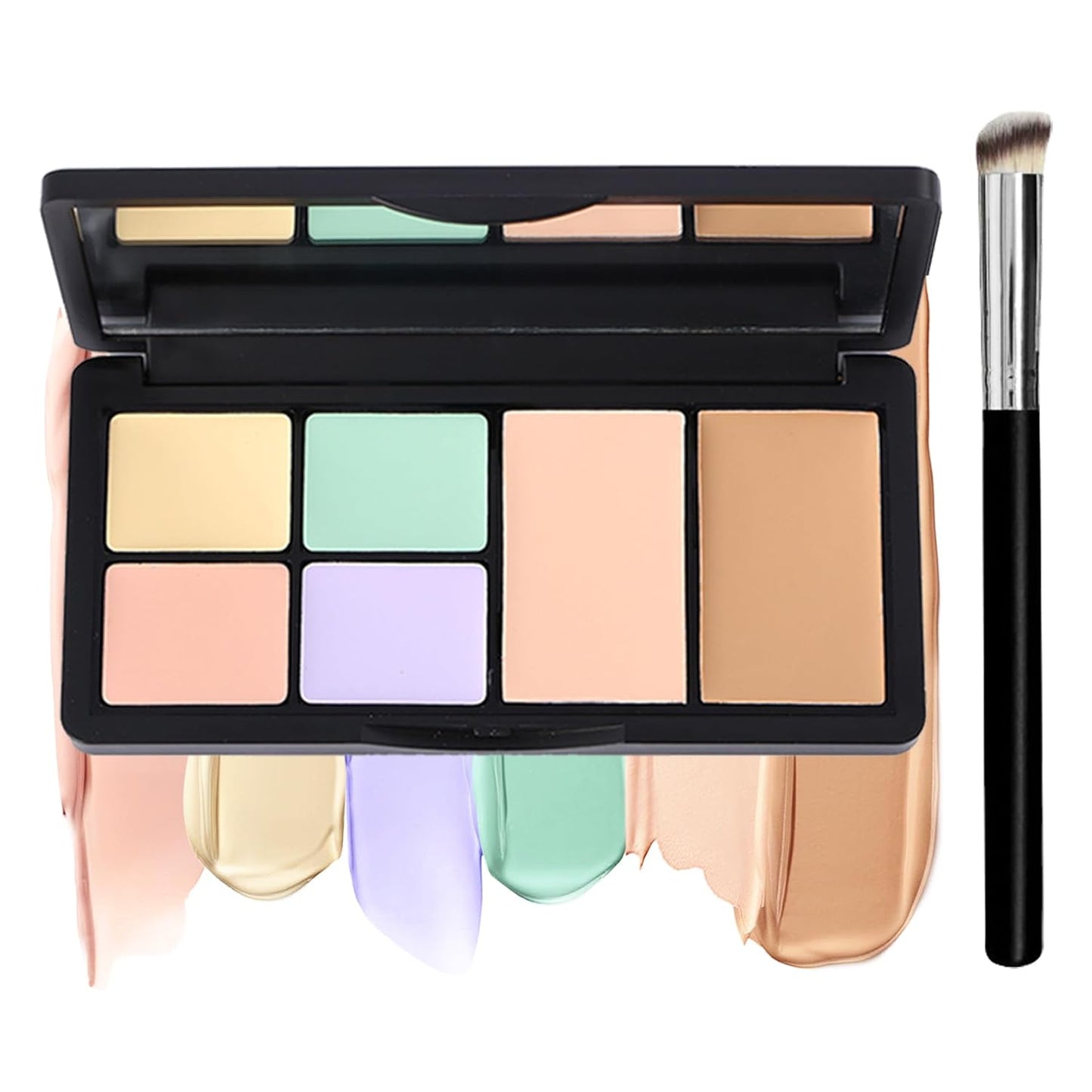 Cream Color Correcting Concealer Makeup Palette Cream Foundation Palette for Dark Circles Professional Concealer Full Coverage Face Contour Makeup Palette with Brush-01 Color Correcting