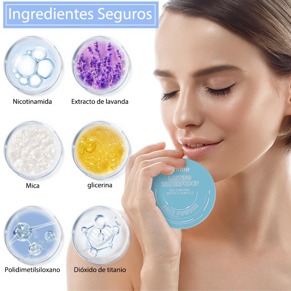 Maycheer Face Powder- Lasting Waterproof Face Powder-Maycheer Setting Powder Oil Absorbing Compact for Face (01, M)